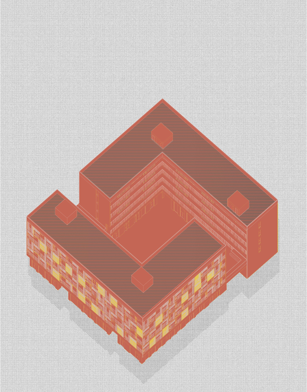 α - Cluster Living Axonometric