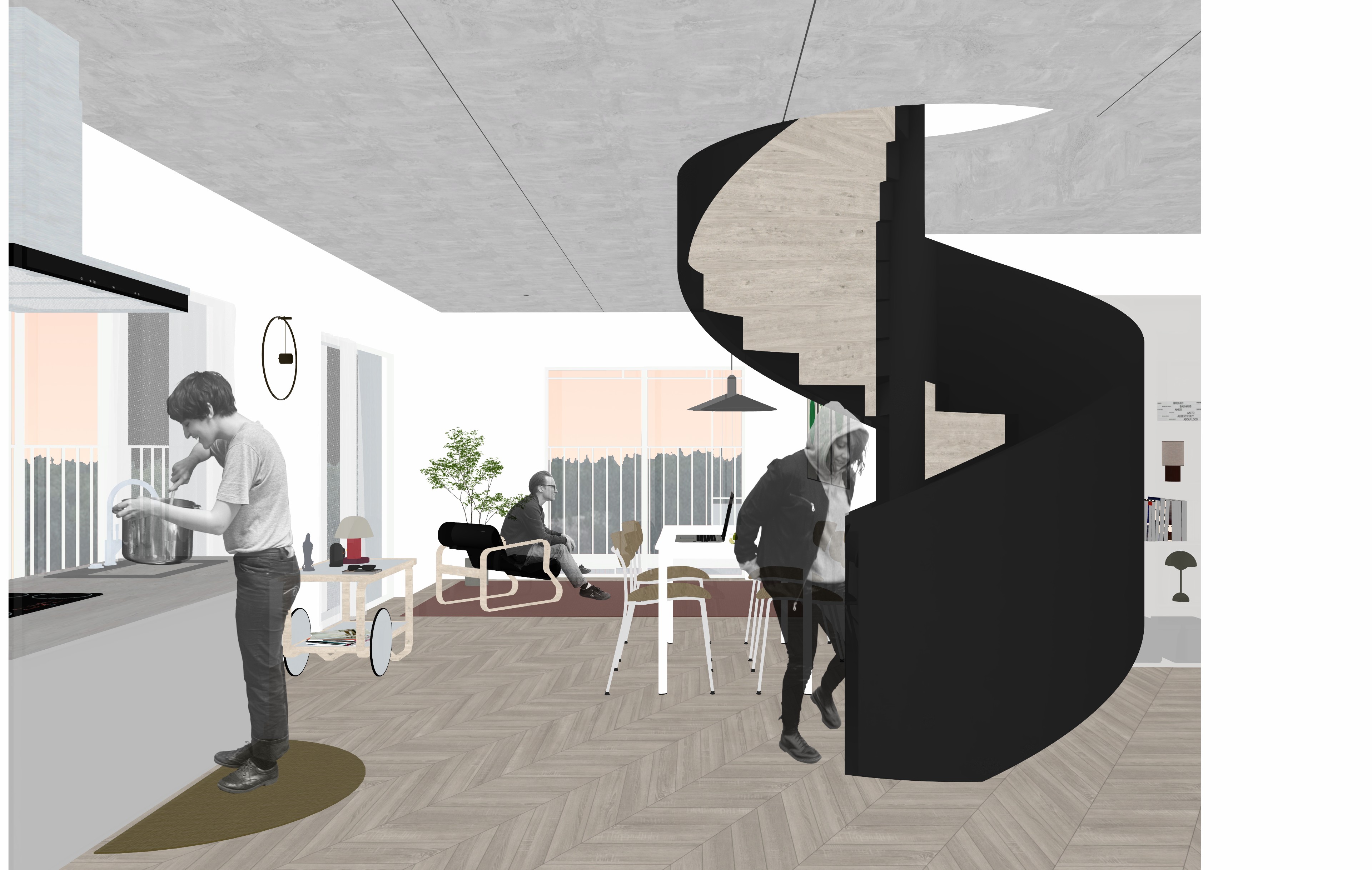α - Cluster Living Render, Interior