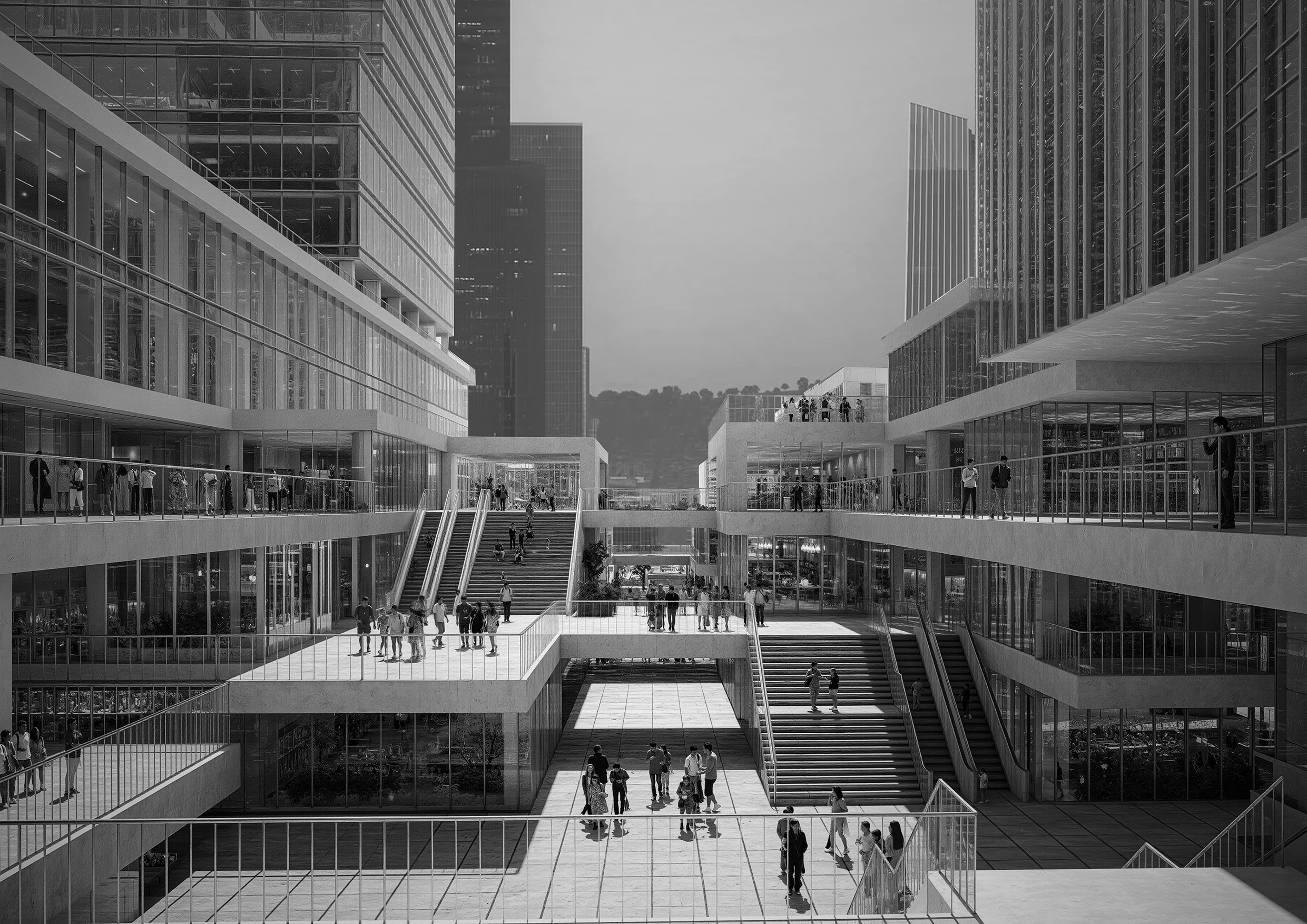 Symbiotic Energy MXD Render, Elevated Walkway